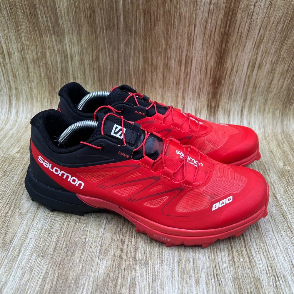 Salomon S-Lab Sense 5 Ultra SG Women's 7.5 Red Black Trail Running Shoes 379457